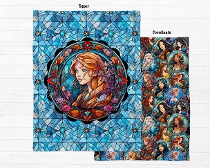Stained Glass Winter Sister Princess Blanket Panel